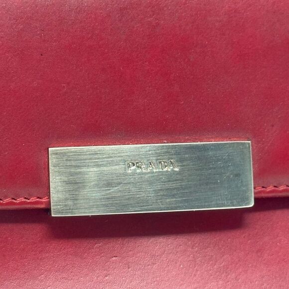 PRADA | AUTHENTIC Red Wallet Silver Hardware with Box Included - Picture 3 of 11